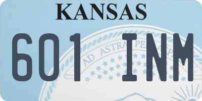 KS license plate 601INM