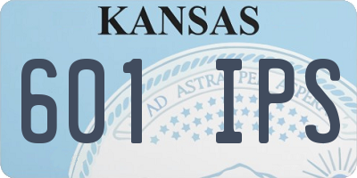 KS license plate 601IPS