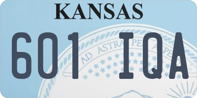 KS license plate 601IQA