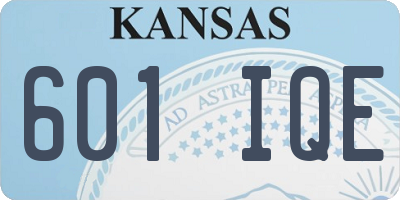 KS license plate 601IQE