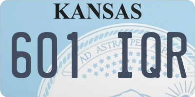 KS license plate 601IQR