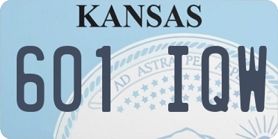 KS license plate 601IQW