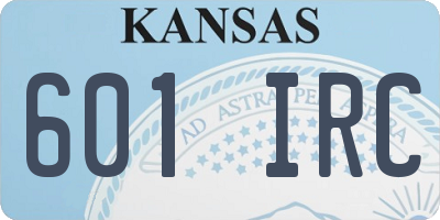 KS license plate 601IRC
