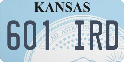 KS license plate 601IRD