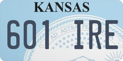 KS license plate 601IRE