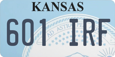 KS license plate 601IRF