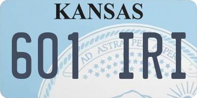 KS license plate 601IRI