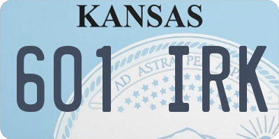 KS license plate 601IRK