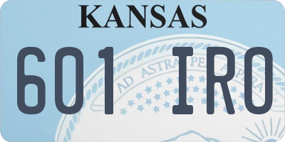 KS license plate 601IRO