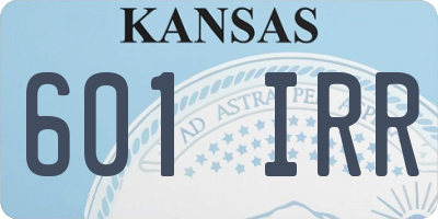 KS license plate 601IRR
