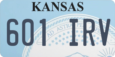 KS license plate 601IRV