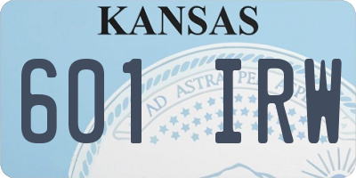 KS license plate 601IRW
