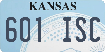 KS license plate 601ISC