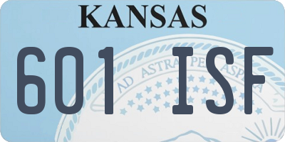 KS license plate 601ISF