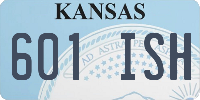KS license plate 601ISH