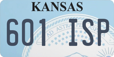 KS license plate 601ISP