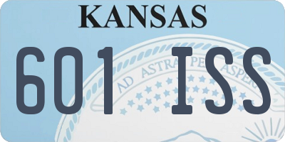 KS license plate 601ISS