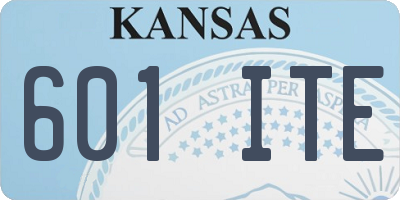 KS license plate 601ITE