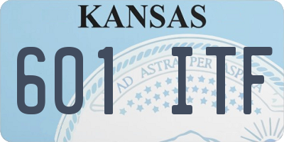 KS license plate 601ITF