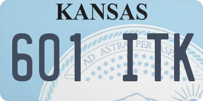 KS license plate 601ITK