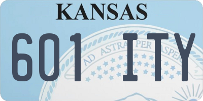 KS license plate 601ITY