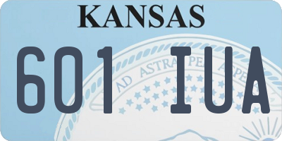 KS license plate 601IUA
