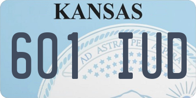 KS license plate 601IUD