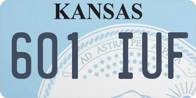 KS license plate 601IUF