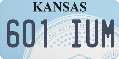 KS license plate 601IUM