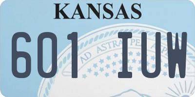 KS license plate 601IUW
