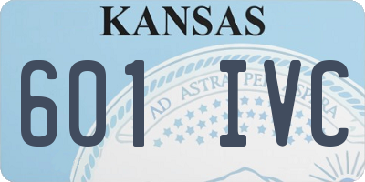 KS license plate 601IVC