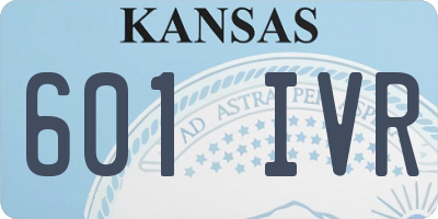 KS license plate 601IVR