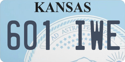 KS license plate 601IWE