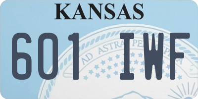 KS license plate 601IWF