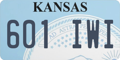 KS license plate 601IWI