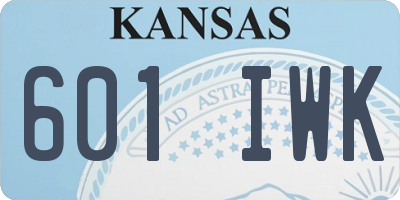 KS license plate 601IWK