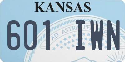 KS license plate 601IWN