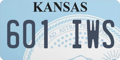 KS license plate 601IWS