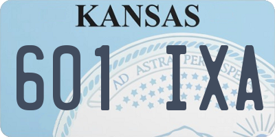 KS license plate 601IXA