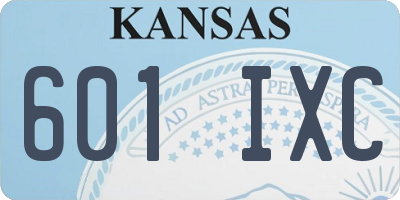 KS license plate 601IXC