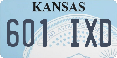 KS license plate 601IXD