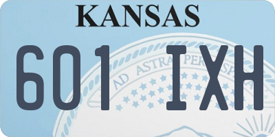 KS license plate 601IXH