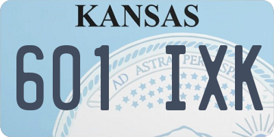 KS license plate 601IXK