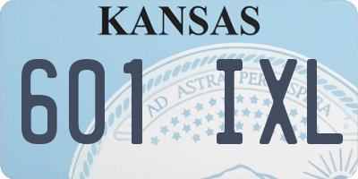 KS license plate 601IXL