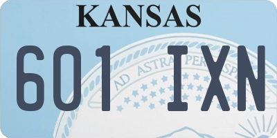 KS license plate 601IXN