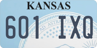 KS license plate 601IXQ