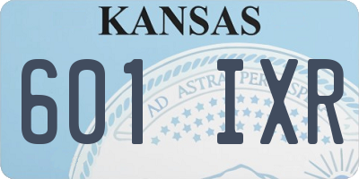 KS license plate 601IXR