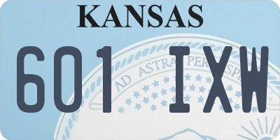 KS license plate 601IXW