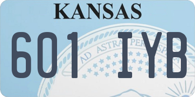 KS license plate 601IYB