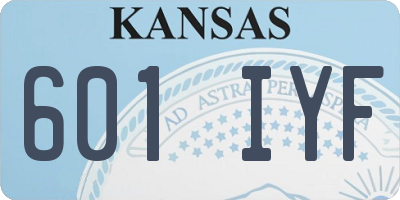 KS license plate 601IYF